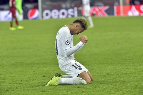 Neymar joie FOOTBALL : Paris Saint Germain vs Liverpool - Ligue des Champions - 28 11 2018 MAO Panoramic 