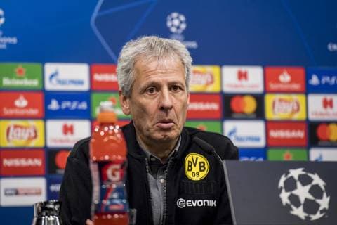 Football UEFA Champions League CL Season 2018 2019 5 Matchday Borussia Dortmund Club Brügge in Dortmund North Rhine-Westphalia Dortmund coach Lucien Favre speaks to journalists UEFA REGULATIONS PROHIBIT ANY USE OF PHOTOGRAPHS AS IMAGE SEQUENCES AND OR QUASI VIDEO Copyright: xKirchner DavidxInderliedx