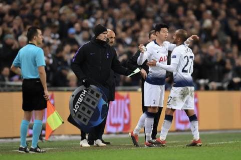 Tottenham Hotspur v Inter Milan UEFA Champions League Son Heung-Min of Tottenham Hotspur replaces Lucas Moura during the UEFA Champions League match at Wembley Stadium, London Content Not Available For UK Newspapers Copyright: xMartynxHaworthx FIL-12611-0125