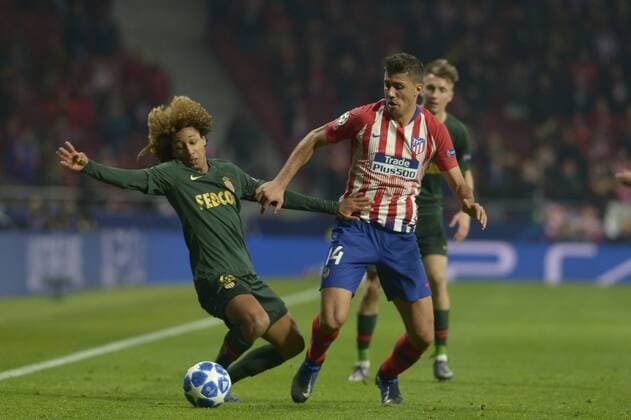 November 28, 2018 - Madrid, Madrid, Spain - Rodrigo Hernandez of Atletico de Madrid fight the ball with Massengo of Monaco during a match between Atletico de Madrid vs Monaco for UEFA Champions League 2018-2019 at Wanda Metropolitano Stadium on November 28, 2018 in Madrid, Spain. Club Atletico de Madrid v AS Monaco - UEFA Champions League Group A  - ZUMAn230 20181128_zaa_n230_461 Copyright: xPatricioxRealpex