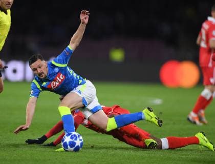 (181129) -- NAPLES, Nov. 29, 2018 -- Napoli s Mario Rui (L) vies with Red Star s Nabouhane Ben during the UEFA Champions League Group C match between Napoli and Red Star Belgrade in Naples, Italy, Nov. 28, 2018. Napoli won 3-1. ) (SP)ITALY-NAPLES-FOOTBALL-UEFA CHAMPIONS LEAGUE-NAPOLI VS RED STAR AlbertoxLingria 