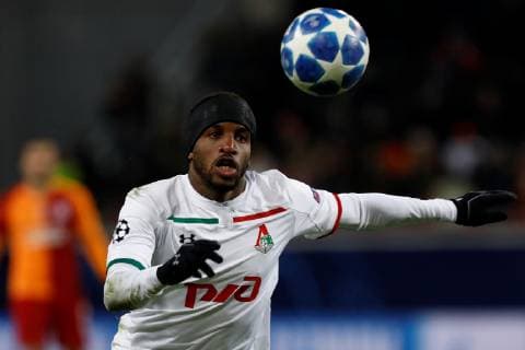 MOSCOW, RUSSIA - NOVEMBER 28: Jefferson Farfan of FC Lokomotiv Moscow in action during the Group D match of the UEFA Champions League between FC Lokomotiv Moscow and Galatasaray at Lokomotiv Stadium on November 28, 2018 in Moscow, Russia. SPO, SOC, FOC, SPO, SOC, FOC 