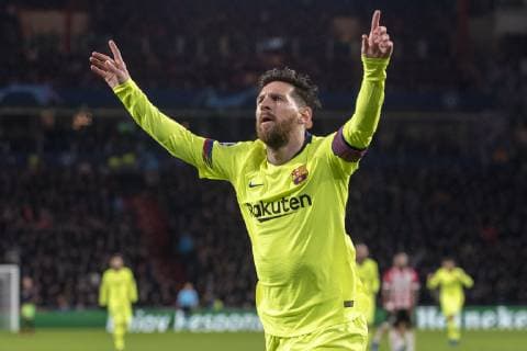 November 28, 2018 - Eindhoven, Netherlands - Lionel Messi of Barcelona celebrates his goal during the UEFA Champions League Group B match between PSV Eindhoven and FC Barcelona Barca at Philips Stadium in Eindhoven, Netherlands on November 28, 2018 PSV v FC Barcelona - UEFA Champions League Group B  - ZUMAn230 20181128_zaa_n230_514 Copyright: xAndrewxSurmax