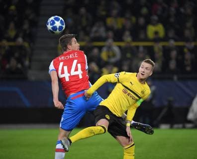 28 11 2018 Football UEFA Champions League Season 2018 2019 Preliminary Round 5 Matchday Borussia Dortmund Club Bruegge 0 0 Marco Reus Borussia Dortmund re vs Brandon Mechele FC Bruegge Team2