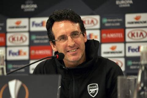 Head coach Unai Emery faces the press during the pre-match news conference of Arsenal FC ahead of the UEFA Europa League Group E Matchday 5 game against FC Vorskla Poltava, Kyiv, capital of Ukraine, November 28, 2018. Ukrinform. Arsenal s pre-match news conference in Kyiv  Copyright: xSirykxAnatoliix