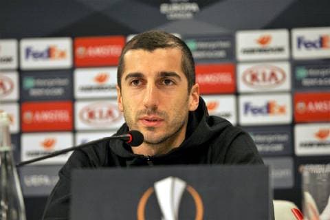 Midfielder Henrikh Mkhitaryan is pictured during the pre-match news conference of Arsenal FC ahead of the UEFA Europa League Group E Matchday 5 game against FC Vorskla Poltava, Kyiv, capital of Ukraine, November 28, 2018. Ukrinform. Arsenal s pre-match news conference in Kyiv  Copyright: xSirykxAnatoliix