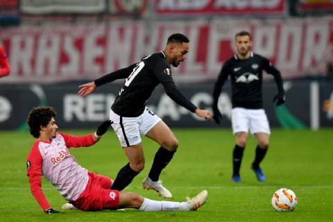 SOCCER - UEFA EL, RBS vs RB Leipzig SALZBURG,AUSTRIA,29.NOV.18 - SOCCER - UEFA Europa League, group stage, Red Bull Salzburg vs RasenBallsport Leipzig. Image shows Andre Ramalho (RBS) anf Matheus Cunha (RB Leipzig). GEPAxpictures xFlorianxErtl