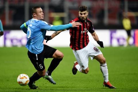 Fußball, EL, AC Mailand - F91 Düdelingen Db Milano 29 11 2018 - Europa League Milan-Dudelange foto Daniele Buffa Image nella foto: Patrick Cutrone-Tom Schnell 