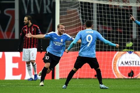 Fußball, EL, AC Mailand - F91 Düdelingen Db Milano 29 11 2018 - Europa League Milan-Dudelange foto Daniele Buffa Image nella foto: esultanza gol Dominik Stolz 