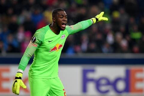 SOCCER - UEFA EL, RBS vs RB Leipzig SALZBURG,AUSTRIA,29.NOV.18 - SOCCER - UEFA Europa League, group stage, Red Bull Salzburg vs RasenBallsport Leipzig. Image shows Yvon Mvogo (RB Leipzig). GEPAxpictures xFlorianxErtl