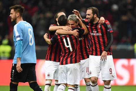 Fußball, EL, AC Mailand - F91 Düdelingen Db Milano 29 11 2018 - Europa League Milan-Dudelange foto Daniele Buffa Image nella foto: esultanza gol Fabio Borini 
