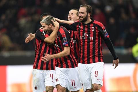 Fußball, EL, AC Mailand - F91 Düdelingen Db Milano 29 11 2018 - Europa League Milan-Dudelange foto Daniele Buffa Image nella foto: esultanza gol Fabio Borini 