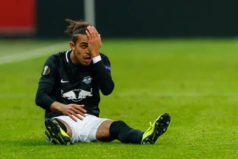 Austria Salzburg 29 11 2018 UEFA Europa League 2018 19 Season Preliminary Round Group Phase Group B 5 Matchday RB Salzburg RB Leipzig RB Leipzig Yussuf Poulsen RBL on floor DeFodi507