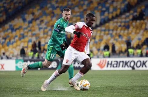 Midfielder Volodymyr Chesnakov (L) of FC Vorskla Poltava is seen in action during the UEFA Europa League Group E Matchday 5 game against Arsenal FC at the NSC Olimpiyskiy, Kyiv, capital of Ukraine, November 29, 2018. Ukrinform. UEL: Vorskla vs Arsenal in Kyiv  Copyright: xDanilxShamkinx