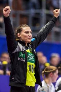 Brest France 01 December 2018 EHF EM 2018 Women Norway vs. Germany Goalkeeper Isabell Roch Germany Metzingen Jubel Freude Emotion Brest Arena Brest France