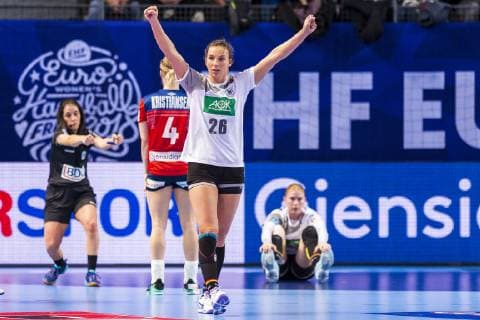 Brest France 01 December 2018 EHF EM 2018 Women Norway vs Germany Angie Geschke Germany Oldenburg Jubel Freude Emotion Brest Arena Brest France