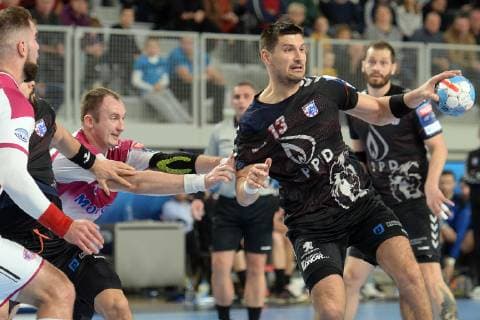 Handball, CL, RK PPD Zagreb - HK Motor Saporischschja PXL_VELUX EHF Champions League, RK PPD Zagreb vs. HC Motor Zaporozhye 01.12.2018., Arena Varazdin, Varazdin, Croatia - VELUX EHF Champions League, Round 10, Group B, RK PPD Zagreb vs. HC Motor Zaporozhye. Ivan Srsen.  VjeranxZganecxRogulja PIXSELL