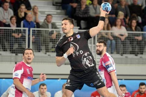 Handball, CL, RK PPD Zagreb - HK Motor Saporischschja PXL_VELUX EHF Champions League, RK PPD Zagreb vs. HC Motor Zaporozhye 01.12.2018., Arena Varazdin, Varazdin, Croatia - VELUX EHF Champions League, Round 10, Group B, RK PPD Zagreb vs. HC Motor Zaporozhye. Ivan Srsen.  VjeranxZganecxRogulja PIXSELL