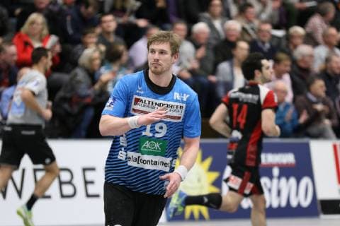 Luca de Boer HSG Nordhorn Lingen 19 TuS N Luebbecke vs HSG Nordhorn Lingen Handball 2 Bundesliga 01 12 2018 TuS N Luebbecke vs HSG Nordhorn Lingen Handball 2 Bundesliga 01 12 2018 Luebbecke Copyright: xEibner Jan_Strohdiekx EP_JSK