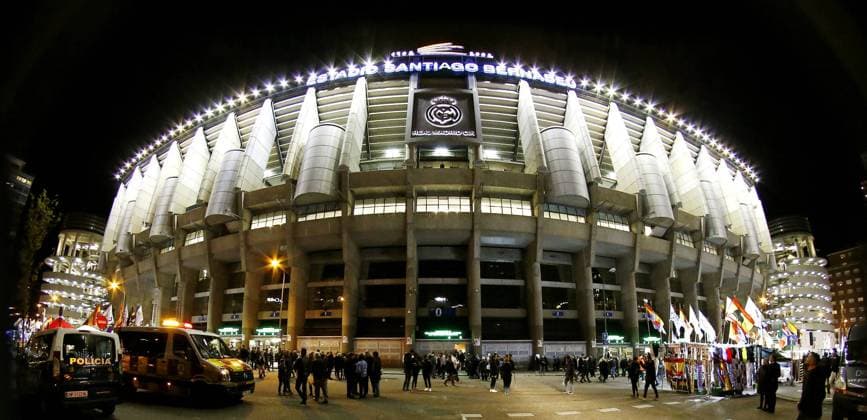 Partido de LaLiga Santander entre el Real Madrid y el Valencia. En la imagen, estadio Santiago Bernabeu. LaLiga Santander match between Real Madrid and Valencia. In this picture, the Santiago Bernabeu stadium. 