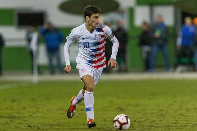 November 28, 2018 - Lakewood Ranch, FL, USA - LAKEWOOD RANCH, FL - November 28, 2018: The U.S. Under-17 Men™s national team Nationalteam drew Portugal 1-1 in its first match of the 2018 Nike International Friendlies. Giovanni Reyna - ZUMAt139 20181128_zaa_t139_112 Copyright: xJohnxDortonx