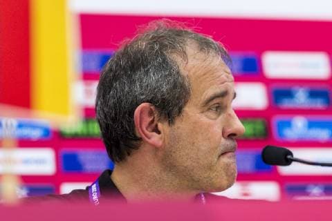Brest France 01 December 2018 EHF EM 2018 Women Romania vs Czech Republic Coach Henk Groener Germany Brest Arena Brest France