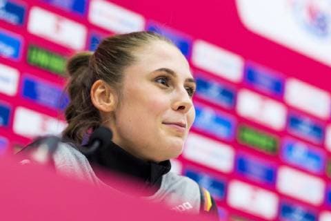 Brest France 01 December 2018 EHF EM 2018 Women Norway vs Germany Alicia Stolle Germany Thueringer HC Brest Arena Brest France