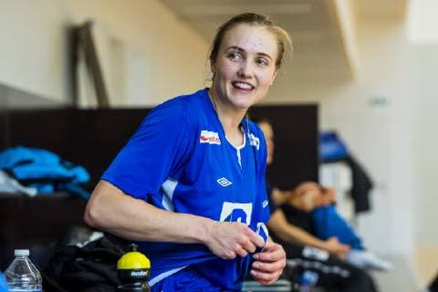Handball, EM Damen, Norwegen Training 181203 Silje Waade of Norway during a training session on December 3, 2018 in Brest. Photo: Fredrik Varfjell BILDBYRAN kod FV 150170  Copyright: FREDRIKxVARFJELL BB181203FV018
