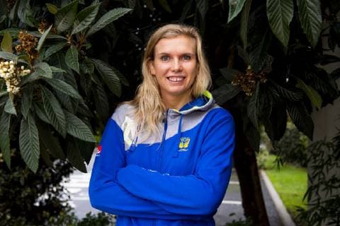 181203 Jenny Alm of Sweden poses for a portrait during a press meeting with the national team Nationalteam of Sweden during the EHF European WomenÕs Handball Championship on December 3, 2018 in Nantes. Photo: Ludvig Thunman BILDBYRN kod LT 35560  Copyright: LUDVIGxTHUNMAN BB181203LT012