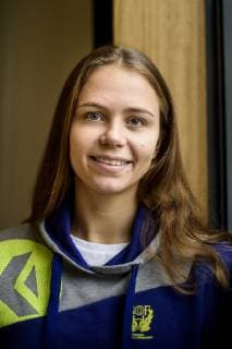 181203 Olivia Mellegard of Sweden poses for a portrait during a press meeting with the national team Nationalteam of Sweden during the EHF European WomenÕs Handball Championship on December 3, 2018 in Nantes. Photo: Ludvig Thunman BILDBYRN kod LT 35560  Copyright: LUDVIGxTHUNMAN BB181203LT015
