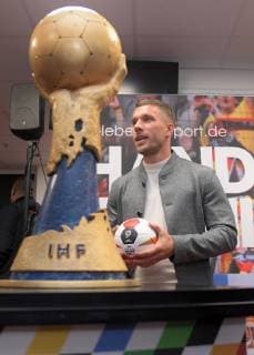 Handball WM 2019 Ambassador Lukas Podolski Press conference Handball is coming home 03 12 2018 Lanxessarena Köln