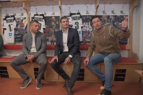 Handball WM 2019 Ambassador Lukas Podolski Henning Fritz Carsten Lichtlein Press conference Handball is coming home 03 12 2018 Lanxessarena Köln