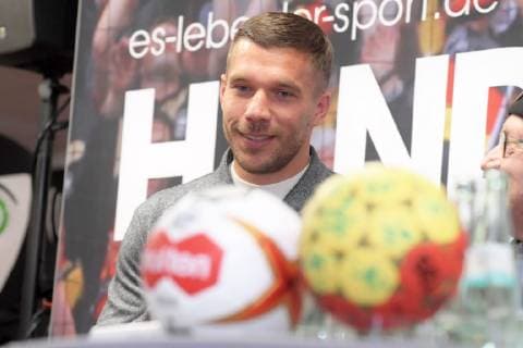 Handball WM 2019 Ambassador Lukas Podolski Press conference Handball is coming home 03 12 2018 Lanxessarena Köln
