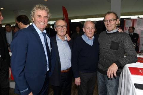 BRUSSELS, BELGIUM - DECEMBER 3 : Jean-Maris Pfaff, Wilfried Van Moer, Leon Semmeling, Christian Piot during the 8th Raymond Goethals Trophy on December 03, 2018 in Brussels, Belgium, 3 12 2018 FOOTBALL : 8eme Trophee Raymond Goethals - Bruxelles - 03 12 2018 PhotoNews Panoramic 