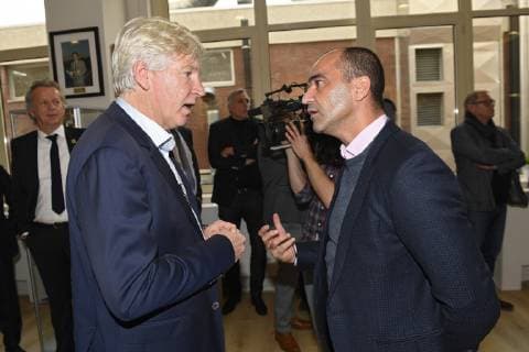 BRUSSELS, BELGIUM - DECEMBER 3 : Marc Brys, Roberto Martinez during the 8th Raymond Goethals Trophy on December 03, 2018 in Brussels, Belgium, 3 12 2018 FOOTBALL : 8eme Trophee Raymond Goethals - Bruxelles - 03 12 2018 PhotoNews Panoramic 