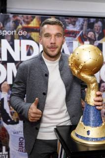 Lukas Podolski at the press conference for the Handball World Cup 2019 Handball Is Coming Home in the 2007 World Cup cabin in the Lanxess Arena Cologne 03 12 2018 Foto:xC.xHardtx xFuturexImage