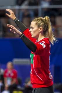 Handball Women European Championship Germany Romania Preliminary Round Group D 2 Matchday in the Brest Arena Torhueterin Dinah Eckerle Germany SG BBM Bietigheim Brest Arena Brest France