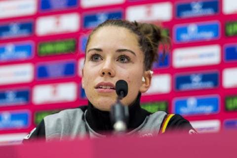 Handball Women European Championship Germany Romania Preliminary Round Group D 2 Matchday in the Brest Arena Emily Boelk Bölk Germany Thueringer HC Brest Arena Brest France