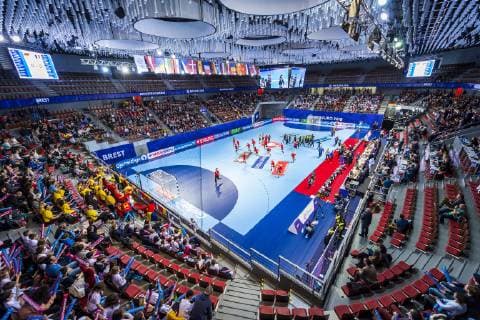 Handball Women EM Germany Romania Preliminary Round Group D 2 Matchday in the Brest Arena Overview Arena Brest Brest Brest Arena Brest France