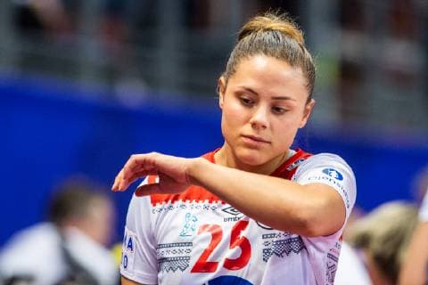 Handball, EM Damen, Norwegen - Tschechien 181203 Thea Mork of Norway after the EHF European Women?s Handball Championship match between Czech Republic and Norway on December 3, 2018 in Brest. Photo: Fredrik Varfjell BILDBYRAN kod FV 150172  Copyright: FREDRIKxVARFJELL BB181203FV110