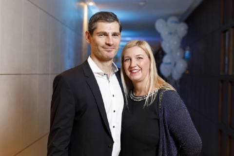 Henning Fritz with his wife Babett Fritz at the 12 Dorint Charity Sports Night 2018 in the Dorint Hotel at the fair in Deutz Cologne 02 12 2018 Foto:xC.xHardtx xFuturexImage