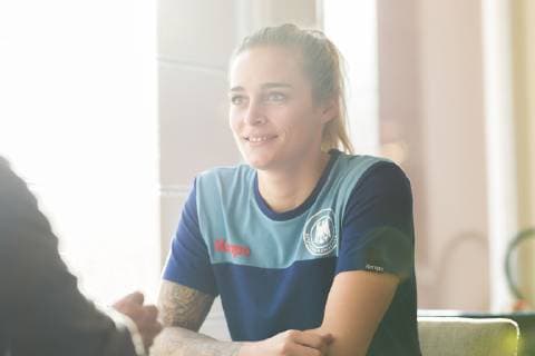 Brest France 04 December 2018 EHF EM 2018 Media Day Torhueterin Dinah Eckerle Germany SG BBM Bietigheim Brest France