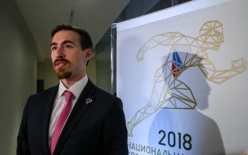 MOSCOW, RUSSIA â€“ DECEMBER 4, 2018: Russian track and field athlete Sergei Shubenkov ahead of a ceremony to present the 2018 Russian national prize at the office of the Ministry of Sport of Russia. Vladimir Gerdo TASS  TS099C39
