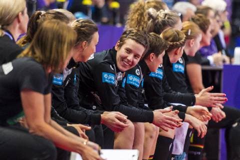 handball women european championship germany czech republic preliminary round group D 3 matchday in brest arena alina grijseels germany Dortmund laughing smiling smiling good mood grinning grinning brest arena brest france