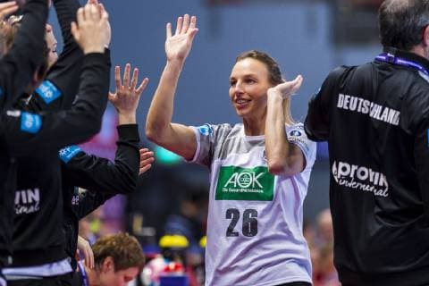 Handball Women European Championship Germany Czech Republic Preliminary Round Group D 3 Matchday at Brest Arena Angie Geschke Germany Oldenburg Jubel Freude Emotion Brest Arena Brest France
