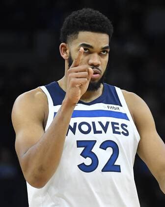 December 5, 2018 - Minneapolis, MN, USA - Minnesota Timberwolves center Karl-Anthony Towns (32) reacts after hitting a 3-pointer in the fourth quarter against the Charlotte Hornets Wednesday, Dec. 5, 2018 at Target Center in Minneapolis, Minn. Timberwolves vs Charlotte Hornets - ZUMAm67_ 20181205_zaf_m67_073 Copyright: xAaronxLavinskyx