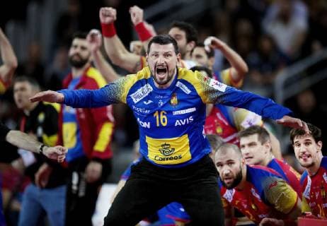 Spaniens Arpad Sterbik under finalen mellem Sverige-Spanien i Arena Zagreb soendag den 28 januar 2018.. , Zagreb Kroatien  Copyright: Scanpix LiselottexSabroex ScanpixID: 20180128-215512-L spdk20181206-124146-L
