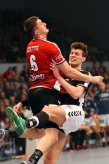 Handball Handball 2 League 2018 2019 Handball Sportverein Hamburg vs VfL Lübeck Schwartau Pawel Genda Lübeck Schwartau Finn Wullenweber Hamburg Sporthalle Hamburg Hamburg Hamburg