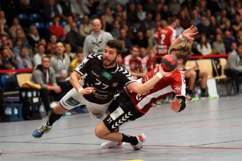 Handball Handball 2 League 2018 2019 Handball Sportverein Hamburg vs VfL Lübeck Schwartau Kevin Autumn Hamburg Sigtryggur Dadi Runarsson Lübeck Schwartau Sporthalle Hamburg Hamburg Hamburg