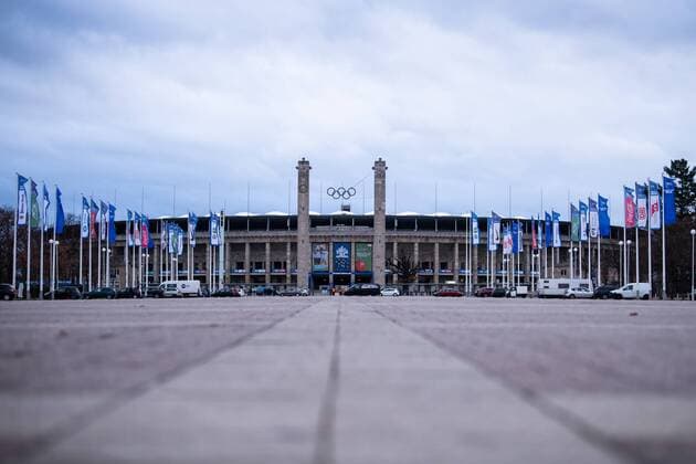 08 12 2018 xkvx Soccer 1 Bundesliga Hertha BSC Berlin Eintracht Frankfurt emspor v l Olympic Stadium View Exterior View Exterior Stadium Berlin DFL DFB REGULATIONS PROHIBIT ANY USE OF PHOTOGRAPHS as IMAGE SEQUENCES and or QUASI VIDEO Berlin